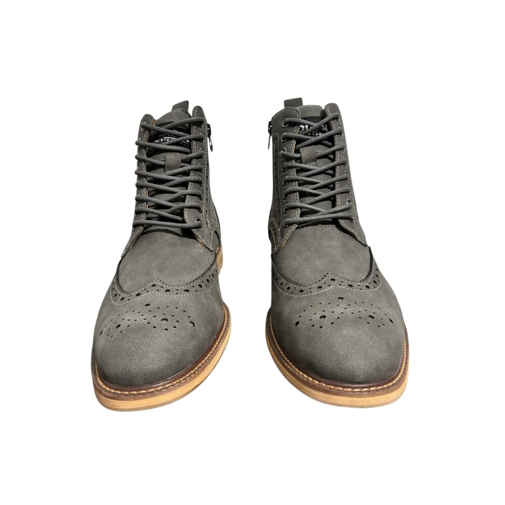 Madden Steve Madden Mens Rezzup Wingtip Grey Suede Boots Size 8